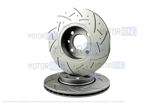 Вентилируемые передние тормозные диски МАВИКО Premium с насечками и перфорацией для Лада Ларгус, Ларгус FL, Веста, Веста NG, Икс Рей, Искра, Nissan Almera, Micra, Note, Tiida, Renault Megane_1