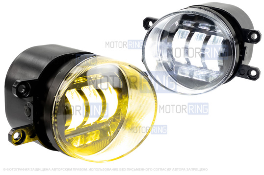 Двухцветные (3000 и 6000к) диодные противотуманные фары Sal-Man 50W 4600lux для Тойота, Лексус_1