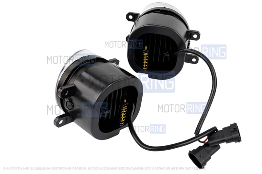 Двухцветные (3000 и 6000к) диодные противотуманные фары Sal-Man 50W 4600lux для Тойота, Лексус