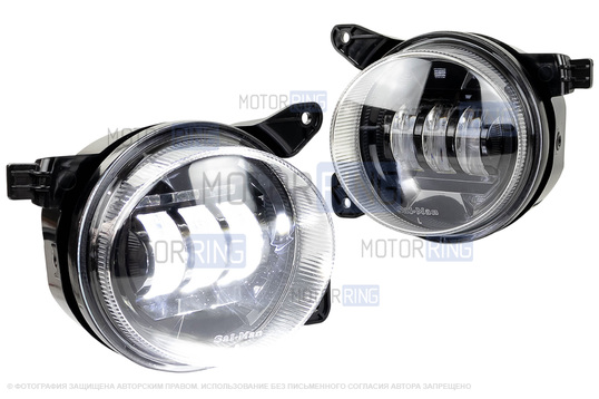 Двухцветные диодные ПТФ sal-man 50W 4600lux (бело-синий 6000К и желтый 3000К) для БМВ 3, 5, X3, X5, X6