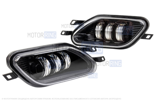 Диодные ПТФ Sal-Man 50W 4600lux 6000К 3 линзы для Daewoo Nexia 1995-2008 г.в.