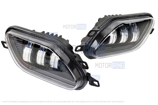 Диодные ПТФ Sal-Man 50W 4600lux 6000К 3 линзы для Daewoo Nexia 1995-2008 г.в.