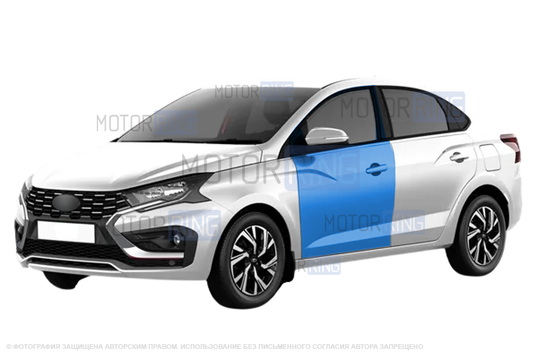 Передняя неокрашенная левая дверь для Лада Искра, Иксра SW_1