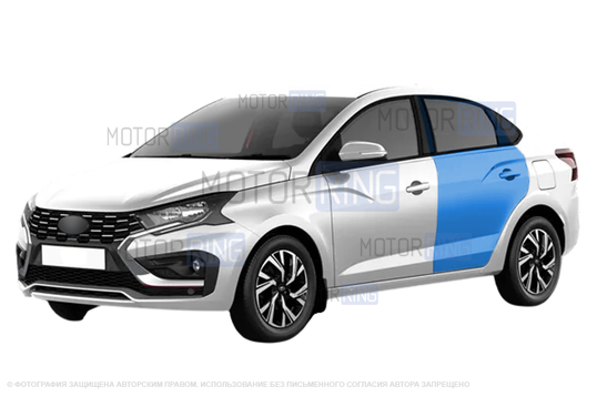 Задняя окрашенная левая дверь для Лада Искра седан_1