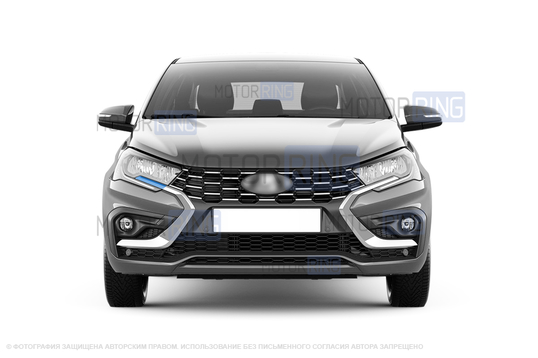 Верхний правый молдинг переднего бампера Хром для Лада Искра_1