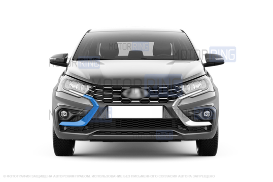 Нижний правый молдинг переднего бампера Хром для Лада Искра_1