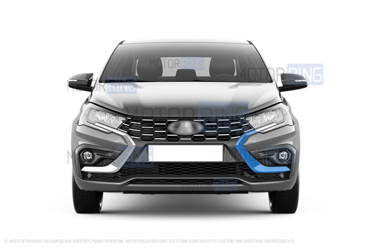 Нижний левый молдинг переднего бампера Хром для Лада Искра_1