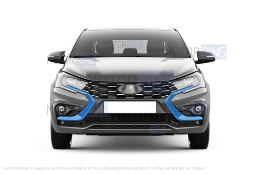 Молдинги (Иксы) переднего бампера Хром для Лада Искра_1