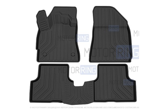 Резиновые салонные ковры Rezkon S-style для Лада Искра_1
