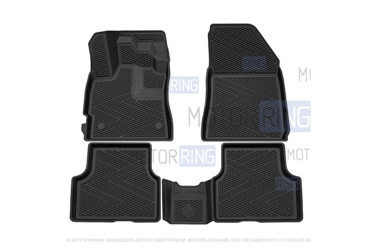 Полиуретановые салонные ковры Rezkon EVA-борт для Лада Искра_1