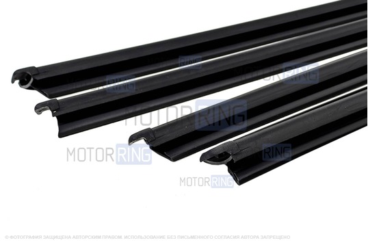 Комплект наружных бархоток с литыми наконечниками и двойной лапкой для Лада Приора седан, хэтчбек