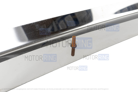 Накладка переднего бампера (сабля) из нержавеющей стали для ВАЗ 2107