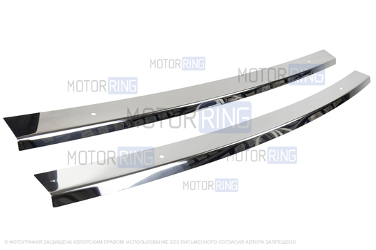 Накладки переднего и заднего бамперов (сабли) из нержавеющей стали для ВАЗ 2107