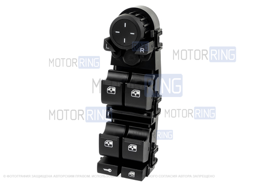 Пересвеченный блок управления стеклоподъёмниками, дверьми, зеркалами для Лада Приора, Приора 2