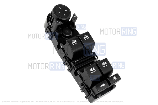 Пересвеченный блок управления стеклоподъёмниками, дверьми, зеркалами для Лада Приора, Приора 2