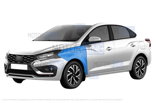 Переднее неокрашенное левое крыло для Лада Искра, Искра SW_1