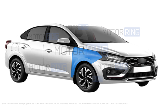 Переднее неокрашенное правое крыло для Лада Искра, Искра SW_1