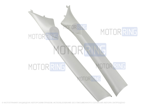 Облицовки стоек ветрового окна (лобового стекла) АвтоСоната под пищалки (направлены в салон) для Лада Гранта, Гранта FL, Калина 2