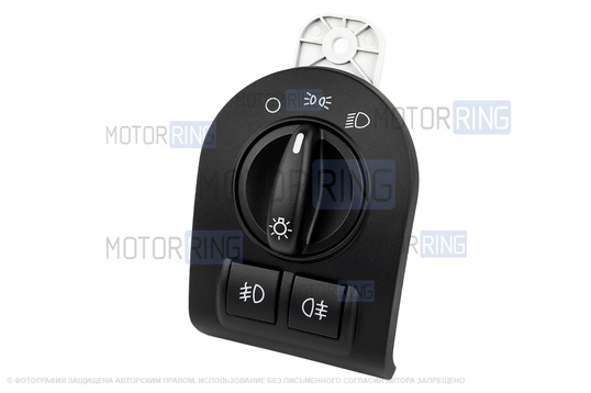 Модуль управления светотехникой (МУС) АВАР с белой подсветкой под комплектацию Люкс для Лада Гранта FL, Лада Нива Легенд с ПТФ