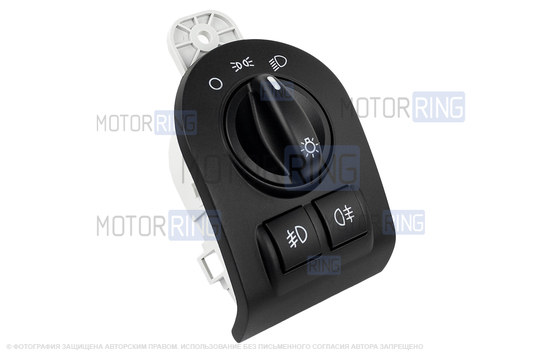 Модуль управления светотехникой (МУС) АВАР с белой подсветкой под комплектацию Люкс для Лада Гранта FL, Лада Нива Легенд с ПТФ