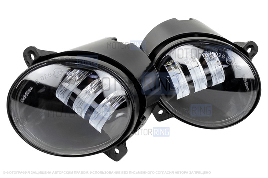 Диодные ПТФ Sal-Man 50W 4600lux для Лада Калина, Калина 2, Гранта, Ларгус, Датсун до 2019 г.в., УАЗ Патриот