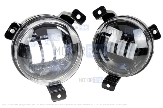 Двухцветные диодные ПТФ Sal-Man 50W 4600lux 3000К/6000К для Дэу Матиз