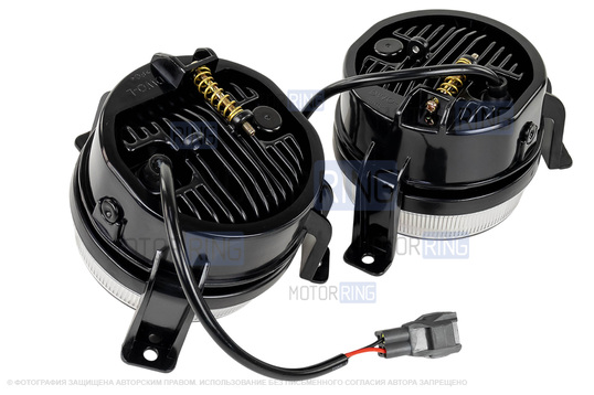 Двухцветные диодные ПТФ Sal-Man 50W 4600lux 3000К/6000К для Дэу Матиз