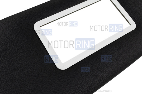 Солнцезащитные козырьки в экокоже с черной строчкой (1 зеркало, светлые кроншнейны) для Лада Гранта, Гранта FL, Калина, Калина 2, Датсун