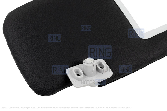 Солнцезащитные козырьки в экокоже с черной строчкой (1 зеркало, светлые кроншнейны) для Лада Гранта, Гранта FL, Калина, Калина 2, Датсун