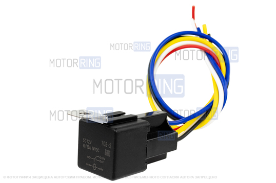 Реле 40-30А 5-контактное в сборе с предохранителем и колодкой