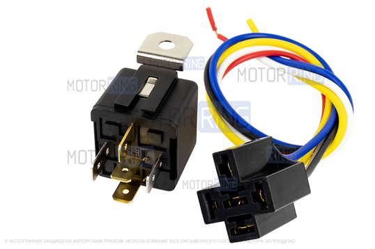 Реле 40-30А 5-контактное в сборе с предохранителем и колодкой