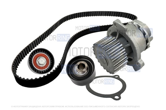 Комплект ремня ГРМ DOLZ с помпой для 16 кл Лада Приора, Калина, Калина 2, Гранта, Гранта FL, Ларгус, Ларгус FL, Веста, Икс Рей, Датсун_1