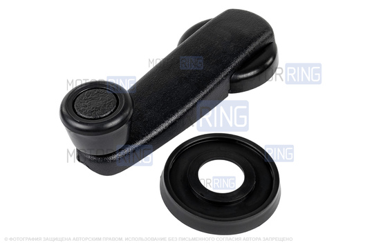 Комплект пластиковых ручек стеклоподъемника с кольцами 4шт для ВАЗ 2109, 21099, 2110-2112, 2114, 2115, Приора, Калина, Калина 2, Гранта, Гранта FL, Веста, Нива 4х4, Нива Легенд, Нива Тревел, Шевроле Нива