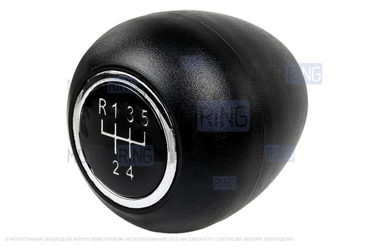 Ручка КПП Sal-Man с хром кольцом в комлекте с серым чехлом для Лада Калина 2004-2013 г.в.