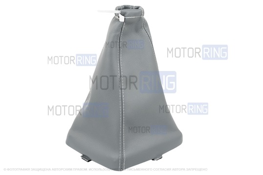 Ручка КПП Sal-Man с хром кольцом в комлекте с серым чехлом для Лада Калина 2004-2013 г.в.