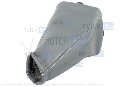 Ручка КПП Sal-Man с хром кольцом в комлекте с серым чехлом для Лада Калина 2004-2013 г.в.