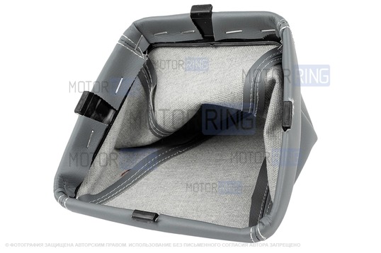 Ручка КПП Sal-Man с хром кольцом в комлекте с серым чехлом для Лада Калина 2004-2013 г.в.