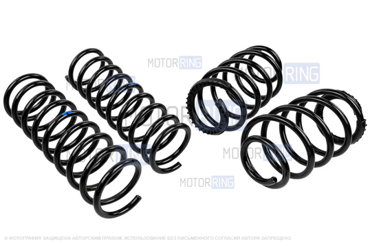 Пружины передней и задней подвески AutoProduct с занижением 50мм для Лада Калина, Калина 2, Гранта, Гранта FL, Приора, Датсун