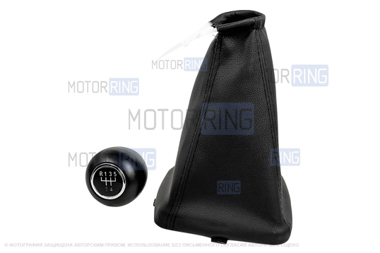 Ручка КПП Sal-Man с хром кольцом в комлекте с черным чехлом для Лада Калина 2004-2013 г.в.