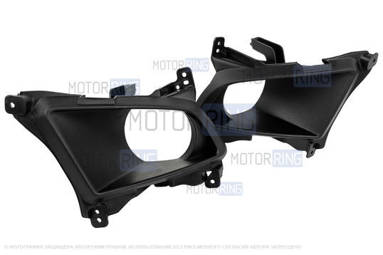 Комплект рамок противотуманных фар (ПТФ) в передний бампер для Лада Приора SE, Приора 2