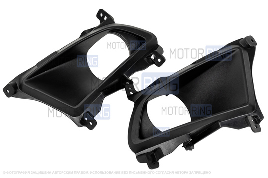 Комплект рамок противотуманных фар (ПТФ) в передний бампер для Лада Приора SE, Приора 2