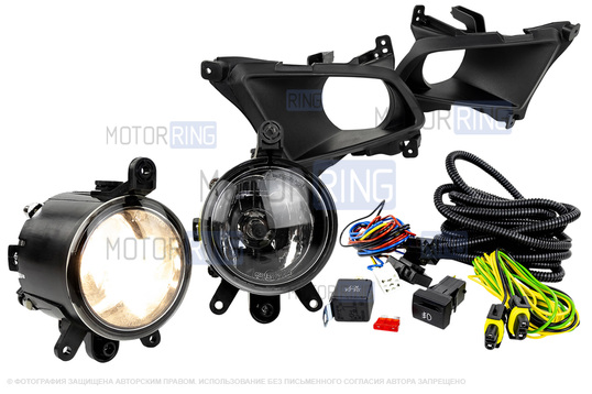 Комплект подключения ПТФ AL и рамками для Лада Приора SE, Приора 2_1