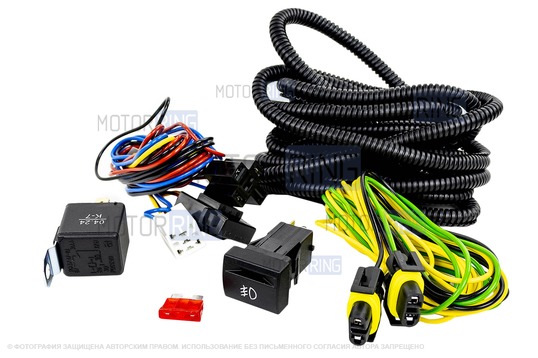 Комплект подключения ПТФ AL и рамками для Лада Приора SE, Приора 2