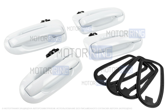 Евроручки дверей Тюн-Авто окрашенные в цвет Ледниковый (221) для Лада Ларгус, Рено Логан_1