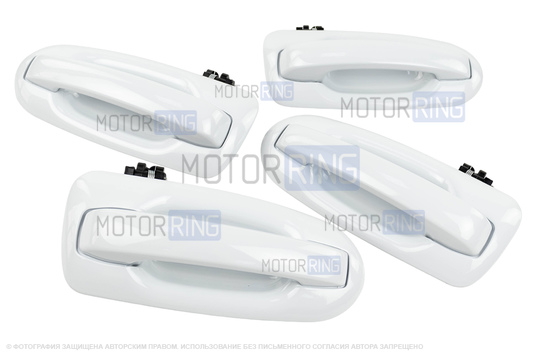 Евроручки дверей Тюн-Авто окрашенные в цвет Ледниковый (221) для Лада Ларгус, Рено Логан