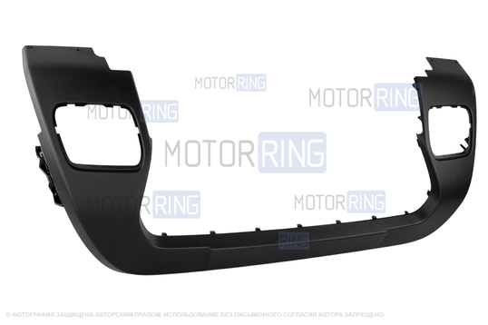 Накладка переднего бампера черная (без заглушек) для Renault Duster 2