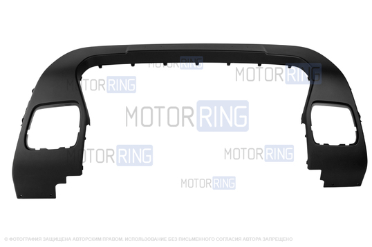 Накладка переднего бампера черная (без заглушек) для Renault Duster 2