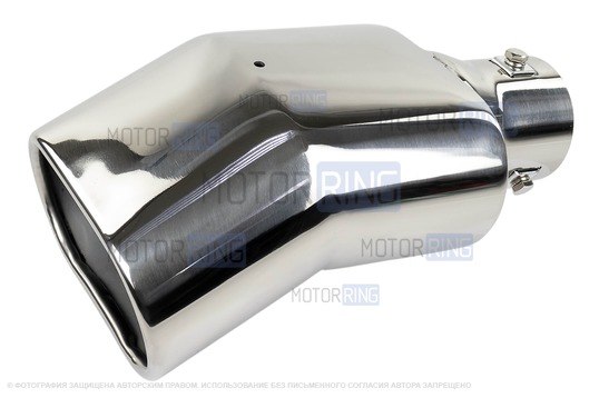 Овальные насадки глушителя Sal-Man HJ-3024 d137х75мм (2шт) из нержавеющей стали с изгибом