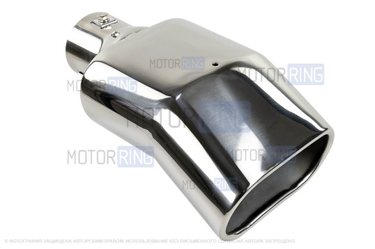 Овальные насадки глушителя Sal-Man HJ-3024 d137х75мм (2шт) из нержавеющей стали с изгибом