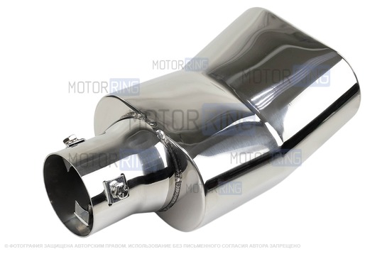 Овальные насадки глушителя Sal-Man HJ-3024 d137х75мм (2шт) из нержавеющей стали с изгибом